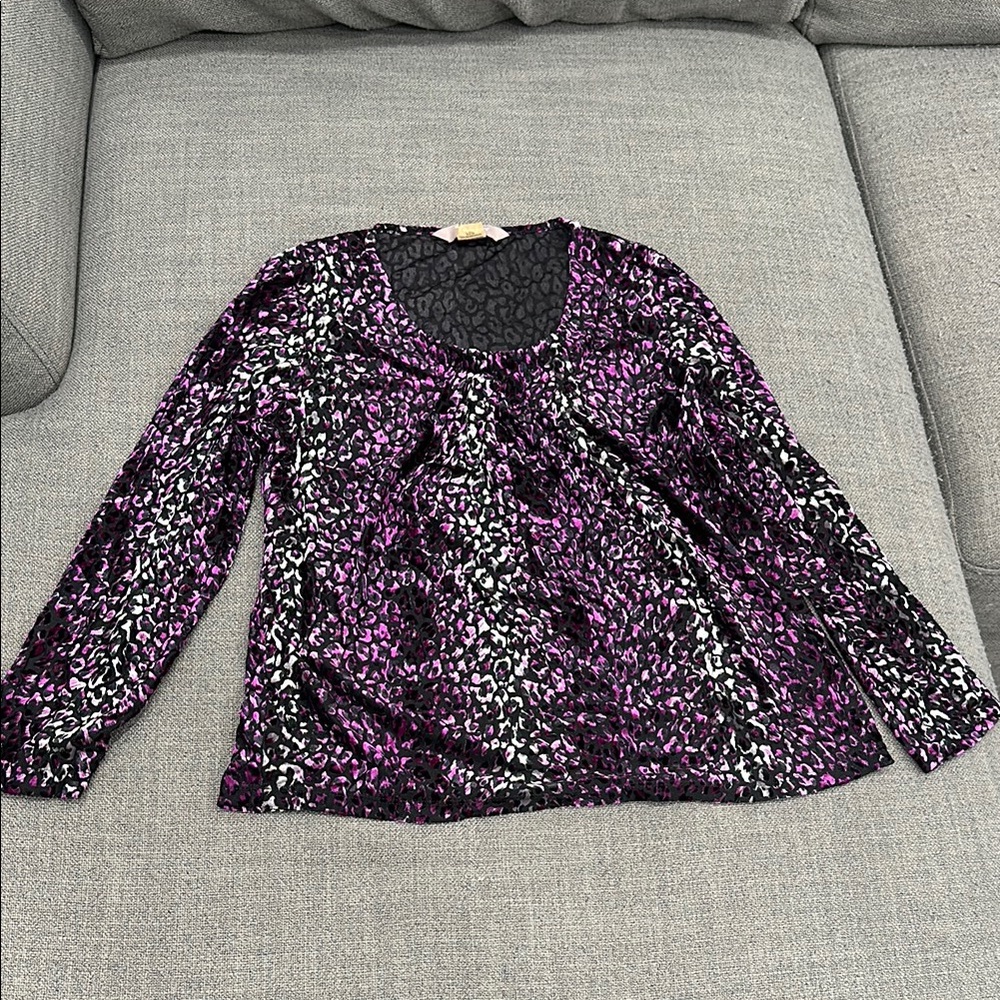 Chico's Purple and Black Long Sleeve Top